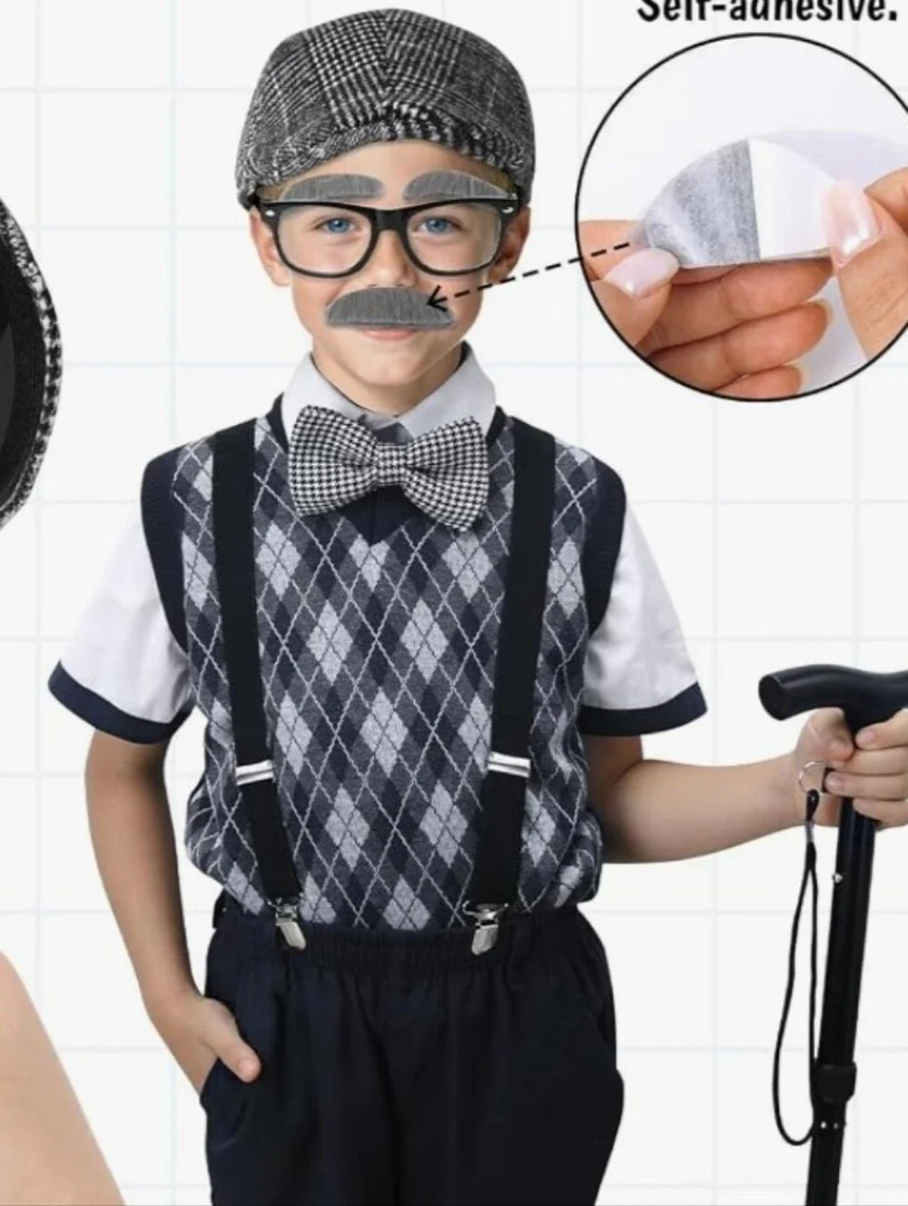 Boys Old Man 4 Pc Halloween Costume Sz 4-6